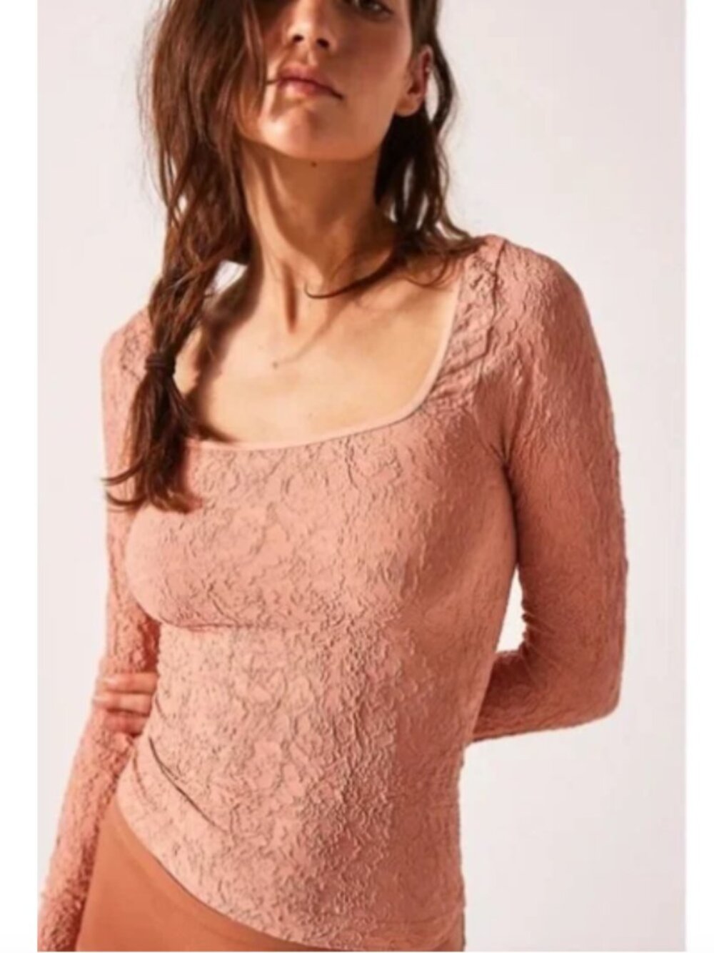FREE PEOPLE Have It All long sleeve textured top  M / L